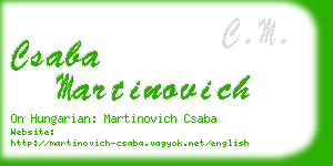 csaba martinovich business card